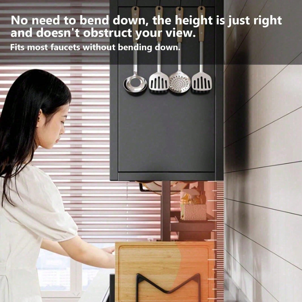 Covered double-tier dish drainer for kitchen counter