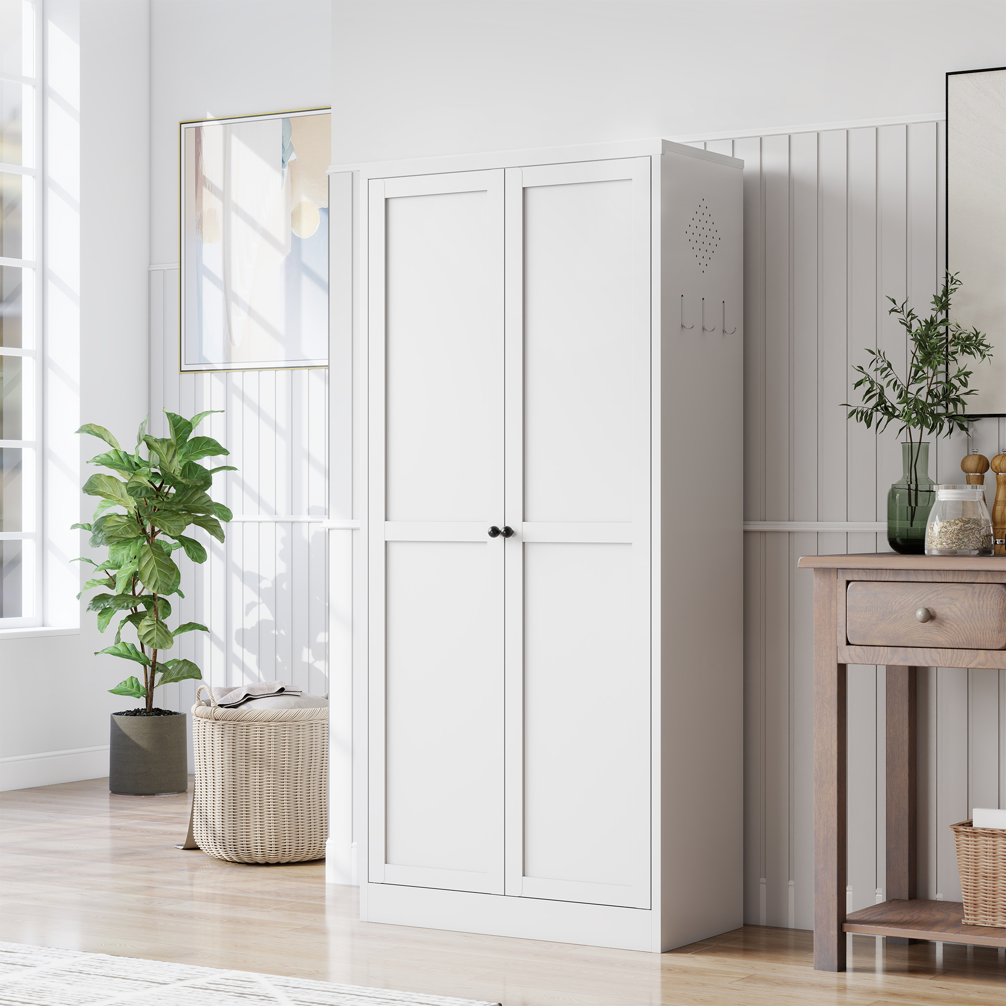 Space-saving 61-inch metal pantry organizer cabinet