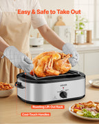 Large-capacity electric turkey roaster for holiday meals