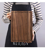 Black Walnut Wood Cutting Board – Reversible Butcher Block with Juice Groove