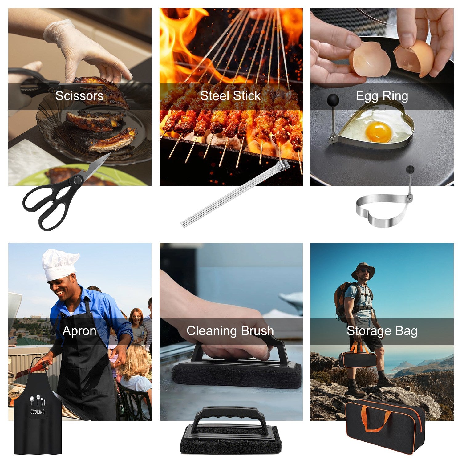 31-Piece Griddle Accessories Kit – Complete Flat Top Grill Tool Set with Storage Bag