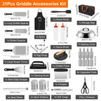 31-Piece Griddle Accessories Kit – Complete Flat Top Grill Tool Set with Storage Bag