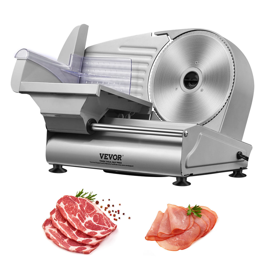 VEVOR 180W Electric Meat Slicer – Stainless Steel Blade Deli Slicer