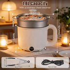 1.8L ceramic electric hot pot with steamer rack