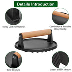 2-Piece Cast Iron Grill Press Set – Round & Rectangular Smash Burger Weights
