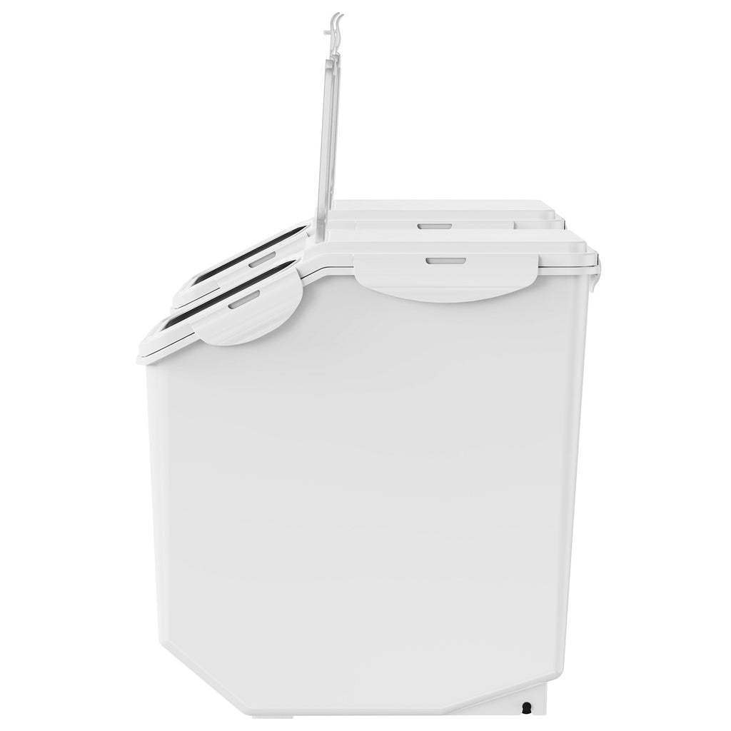White pantry ingredient storage containers
