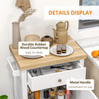 Rolling kitchen cart with wine storage and lower shelf