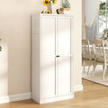 61-inch white metal kitchen pantry cabinet with adjustable shelves