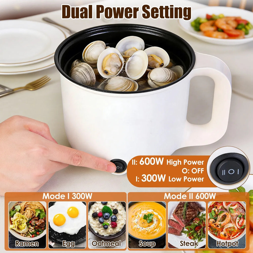 1.8L ceramic electric hot pot with steamer rack
