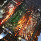 2-Pieces Stainless Steel Rolling Grill Basket Set – BBQ Mesh Tube with Hooks