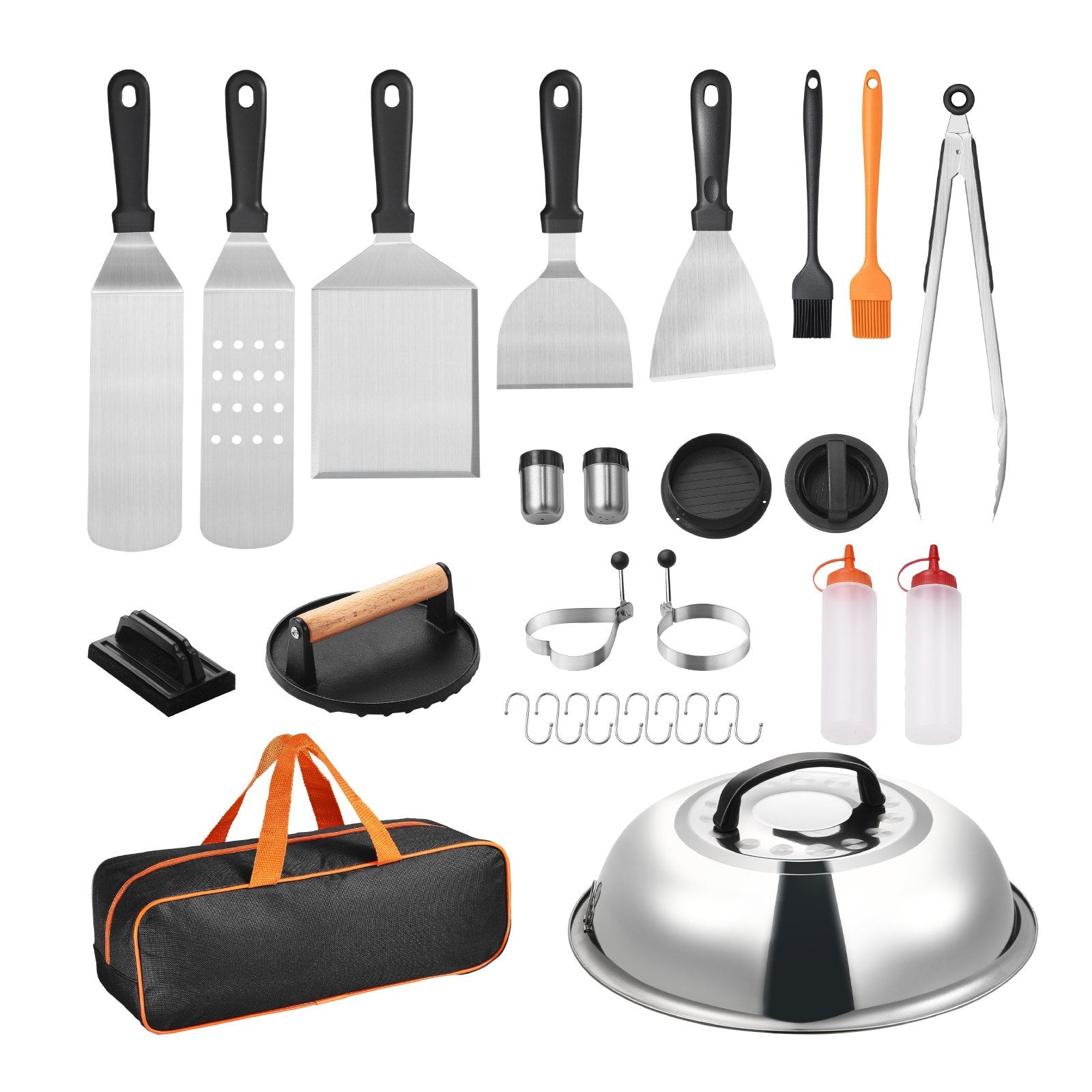 28-piece BBQ and griddle utensil set