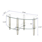 Clear oval coffee table for modern living room
