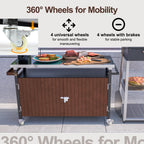 Pro Outdoor Grill Cart – 52" Stainless Steel BBQ Prep Table