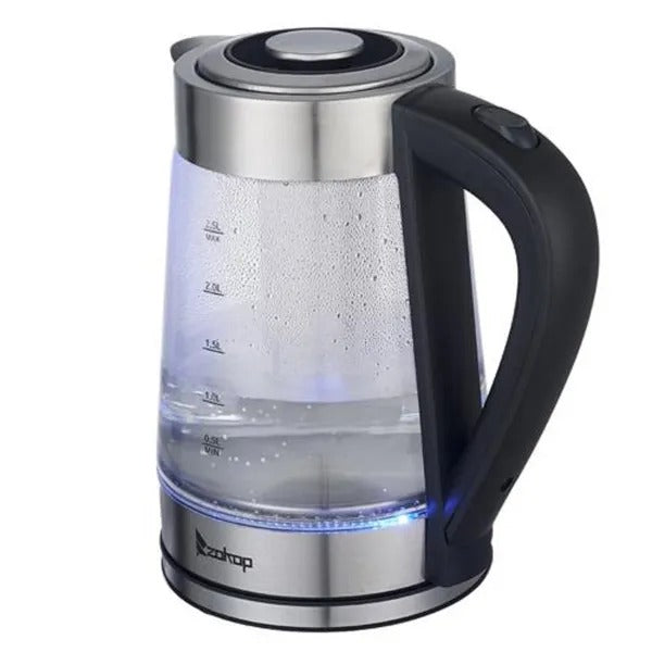 2.5L glass electric kettle with blue LED light