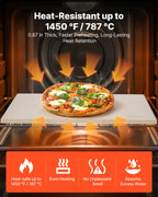 high-heat pizza stone with scraper