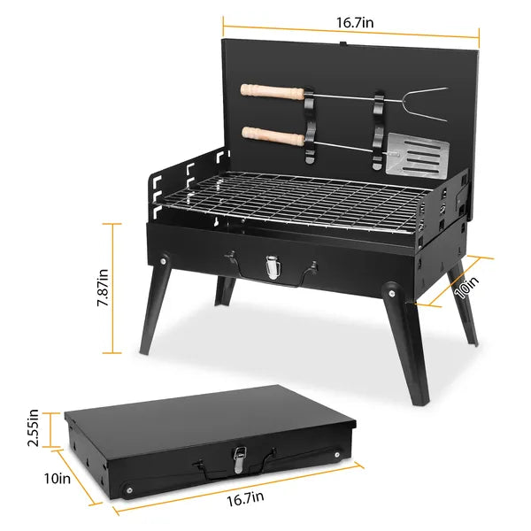 portable charcoal grill with adjustable cooking height