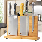 bamboo kitchen knife storage and display stand