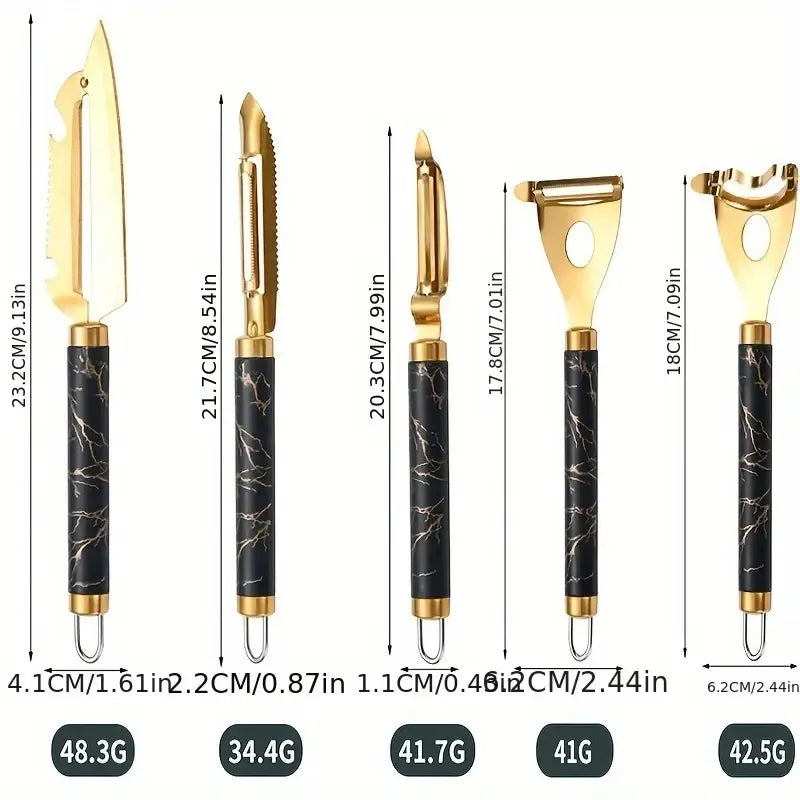 Professional Multifunctional Stainless Steel Peeler Set – Fruit, Vegetable & Fish Scaler Tool