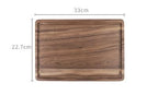 Black Walnut Wood Cutting Board – Reversible Butcher Block with Juice Groove