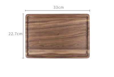 Black Walnut Wood Cutting Board – Reversible Butcher Block with Juice Groove