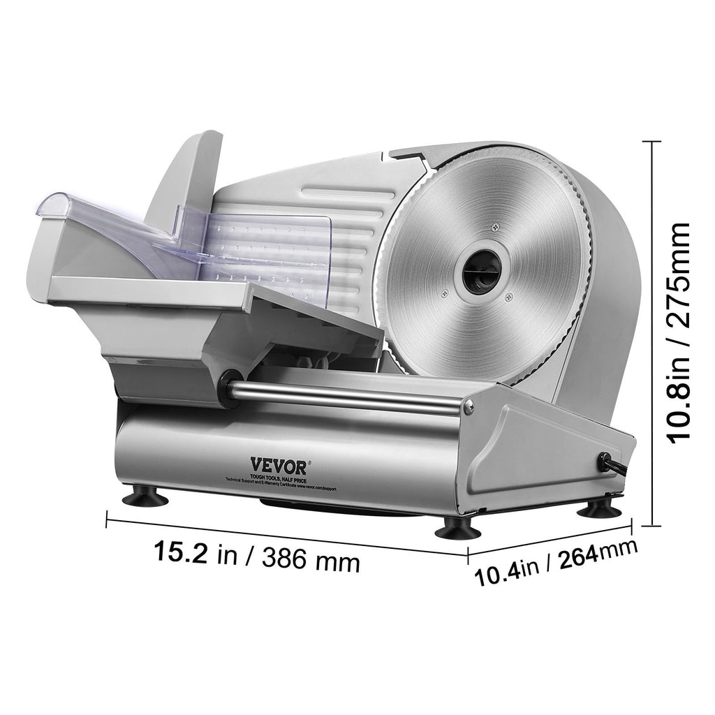 VEVOR 180W Electric Meat Slicer – Stainless Steel Blade Deli Slicer