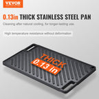 VEVOR Reversible Cast Iron Grill Griddle – Double Burner Flat Top Plate
