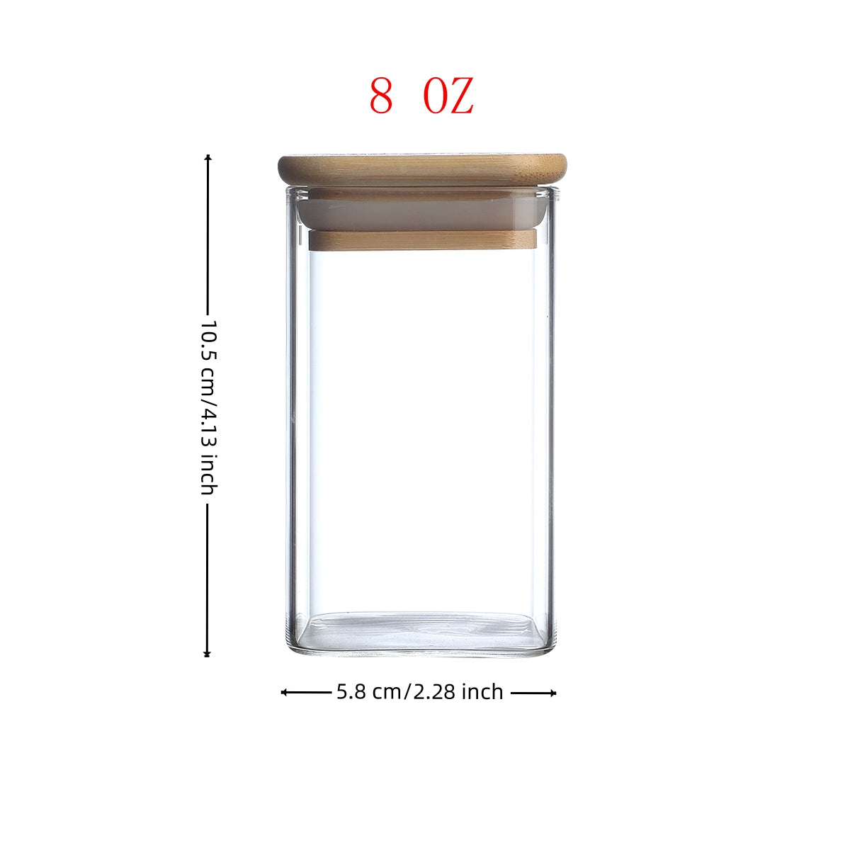 Organized glass spice jars for herbs and seasonings