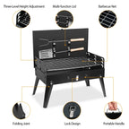 compact fold-flat camping charcoal grill
