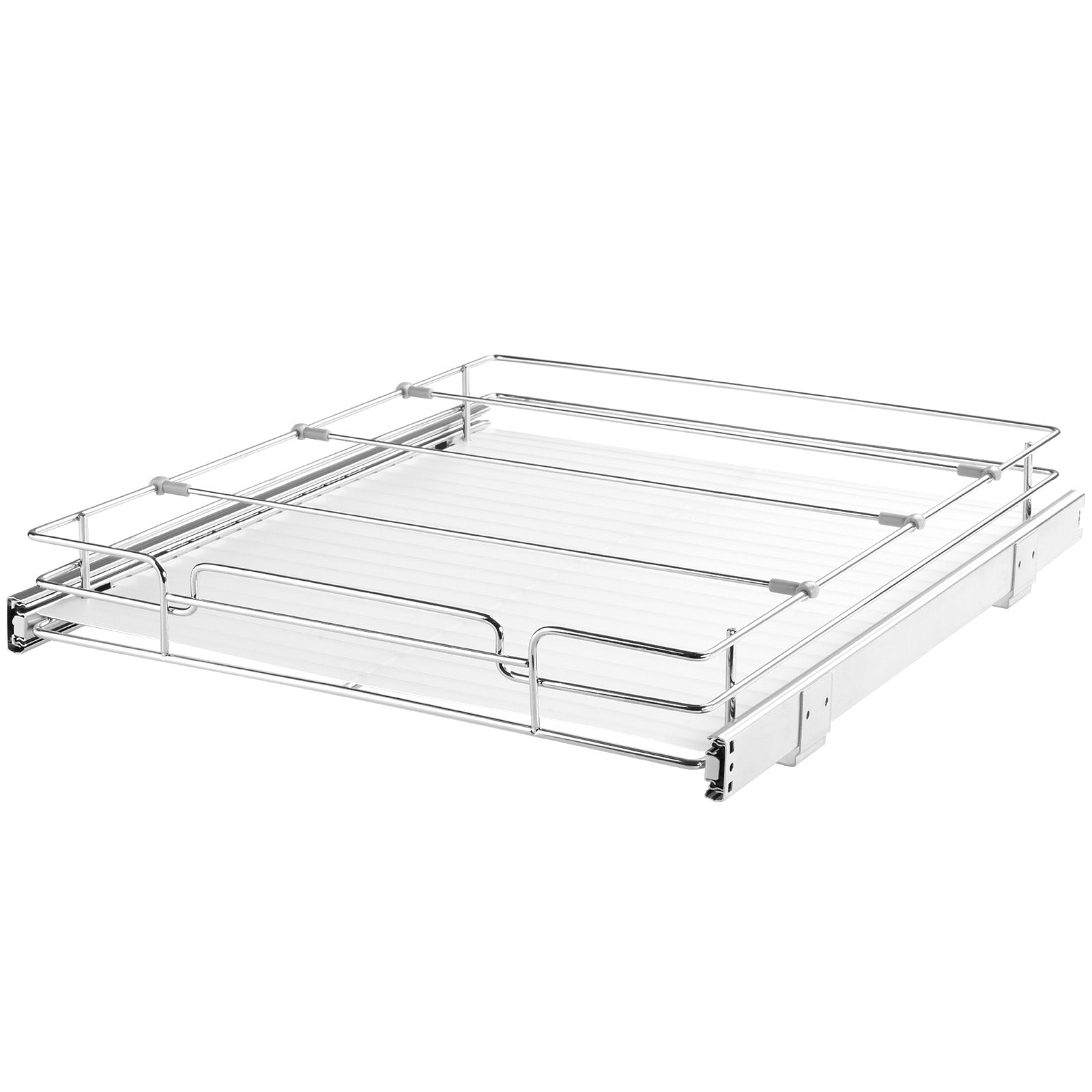 Sliding cabinet organizer for pantry or under-sink storage