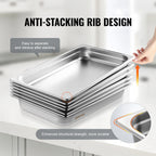 Stainless steel pans for batch food prep and serving