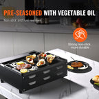VEVOR Reversible Cast Iron Grill Griddle – Double Burner Flat Top Plate