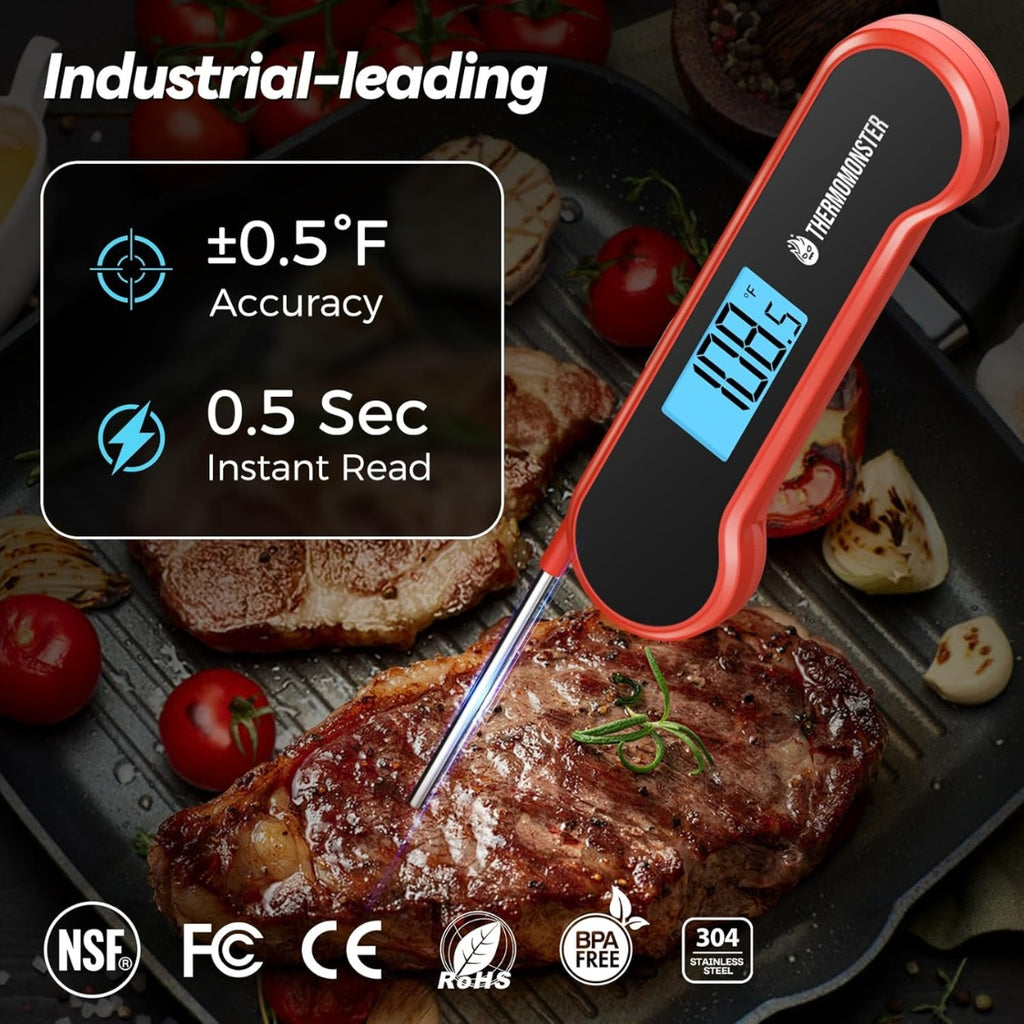Instant-read thermometer for baking and cooking