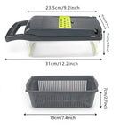 Vegetable chopper with interchangeable stainless-steel blades