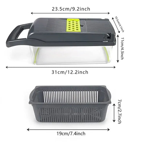 Vegetable chopper with interchangeable stainless-steel blades