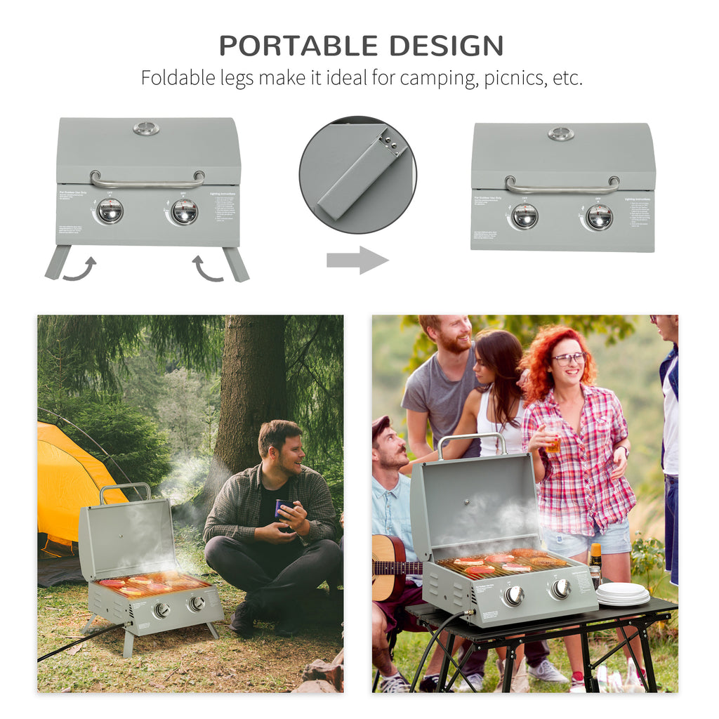 two-burner camping and tailgating gas grill