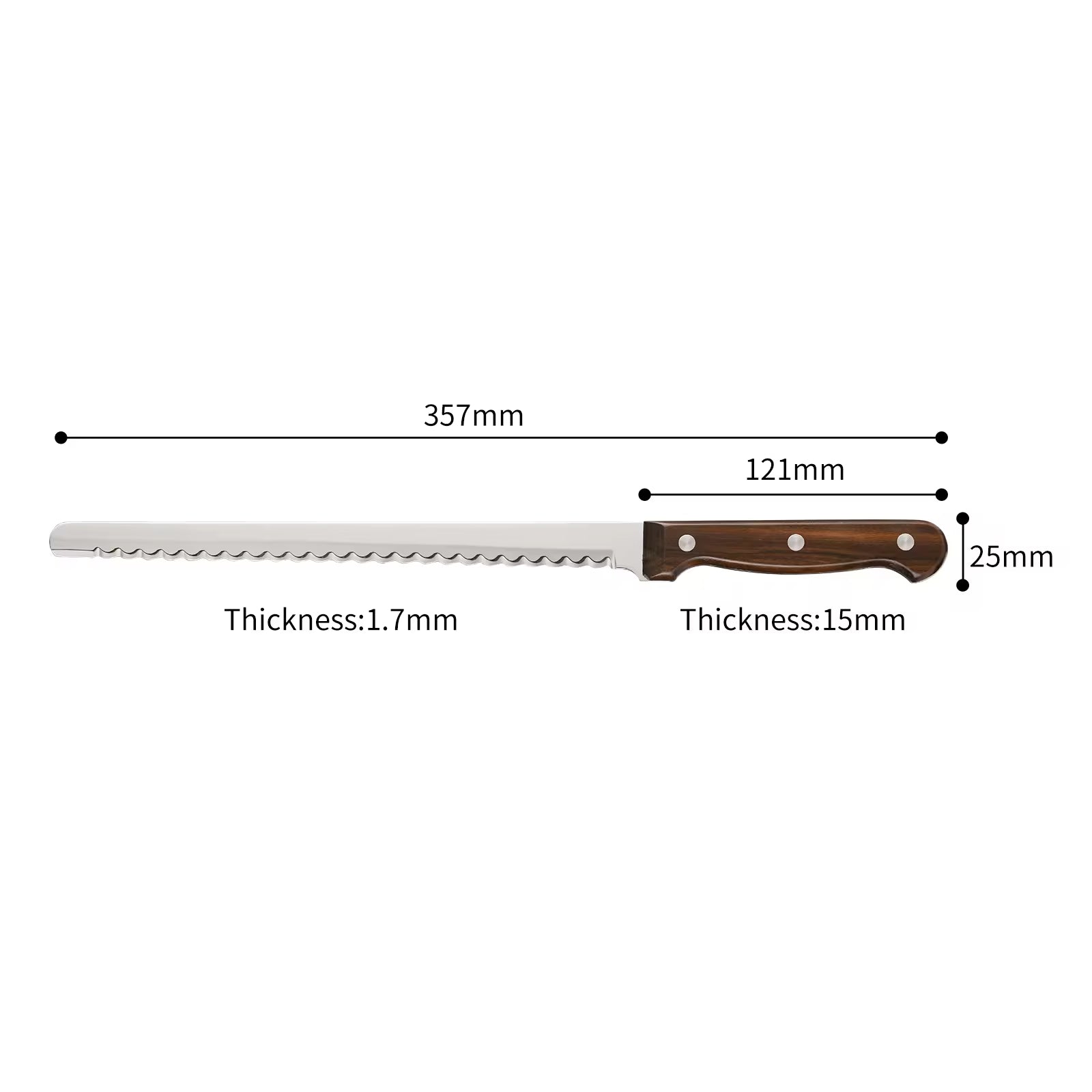 10-inch bread knife for baguettes loaves and cakes