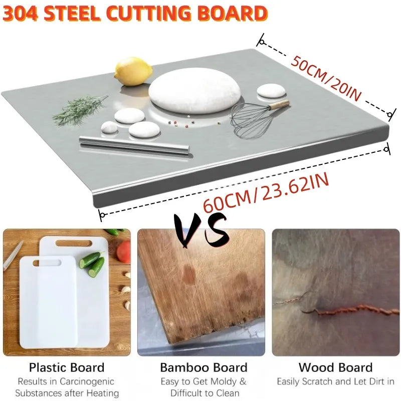 304 stainless prep surface for meat and baking tasks
