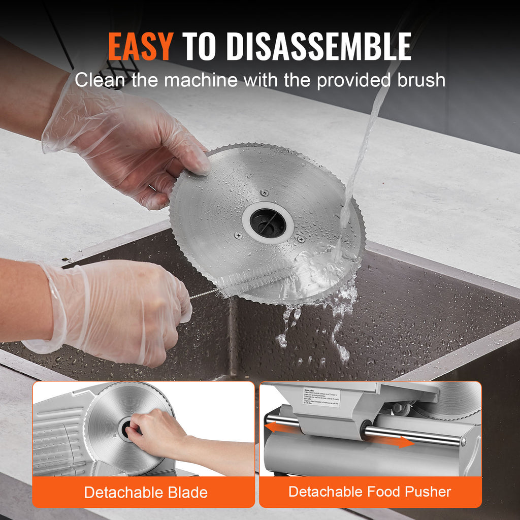 VEVOR 180W Electric Meat Slicer – Stainless Steel Blade Deli Slicer