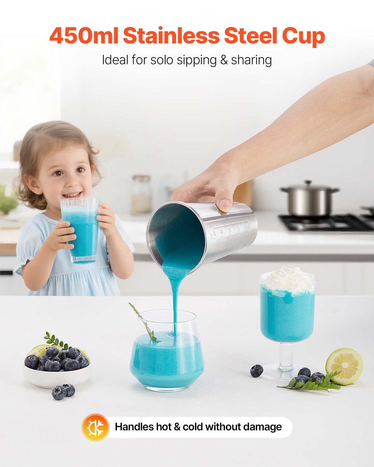100W two-speed milkshake and drink mixer with steel cup