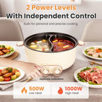 6L dual-sided electric hot pot with independent controls