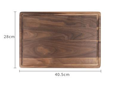 Black Walnut Wood Cutting Board – Reversible Butcher Block with Juice Groove