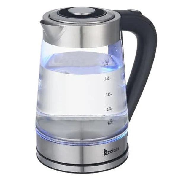 2.5L glass electric kettle with blue LED light
