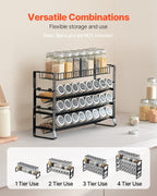 Black kitchen spice organizer for countertop storage