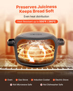 Cast Iron Dutch Oven 2-in-1 – 5 Qt Pre-Seasoned Double Pot with Lid Pan