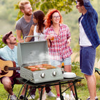 portable two-burner gas grill for outdoor cooking