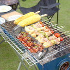 2-Pieces Stainless Steel Rolling Grill Basket Set – BBQ Mesh Tube with Hooks