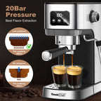 Geek Chef coffee machine temperature and time controls