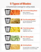 5-in-1 electric cheese grater and vegetable slicer