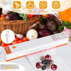 Compact dry and wet food vacuum sealer with starter bags