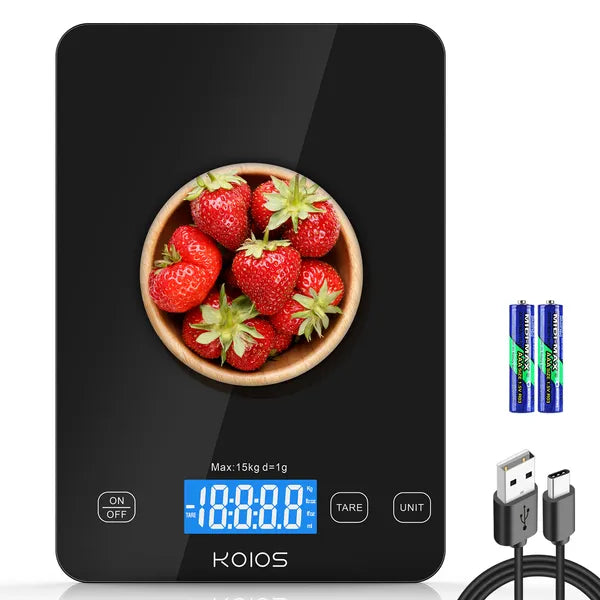 KOIOS 33 lb digital kitchen scale in black